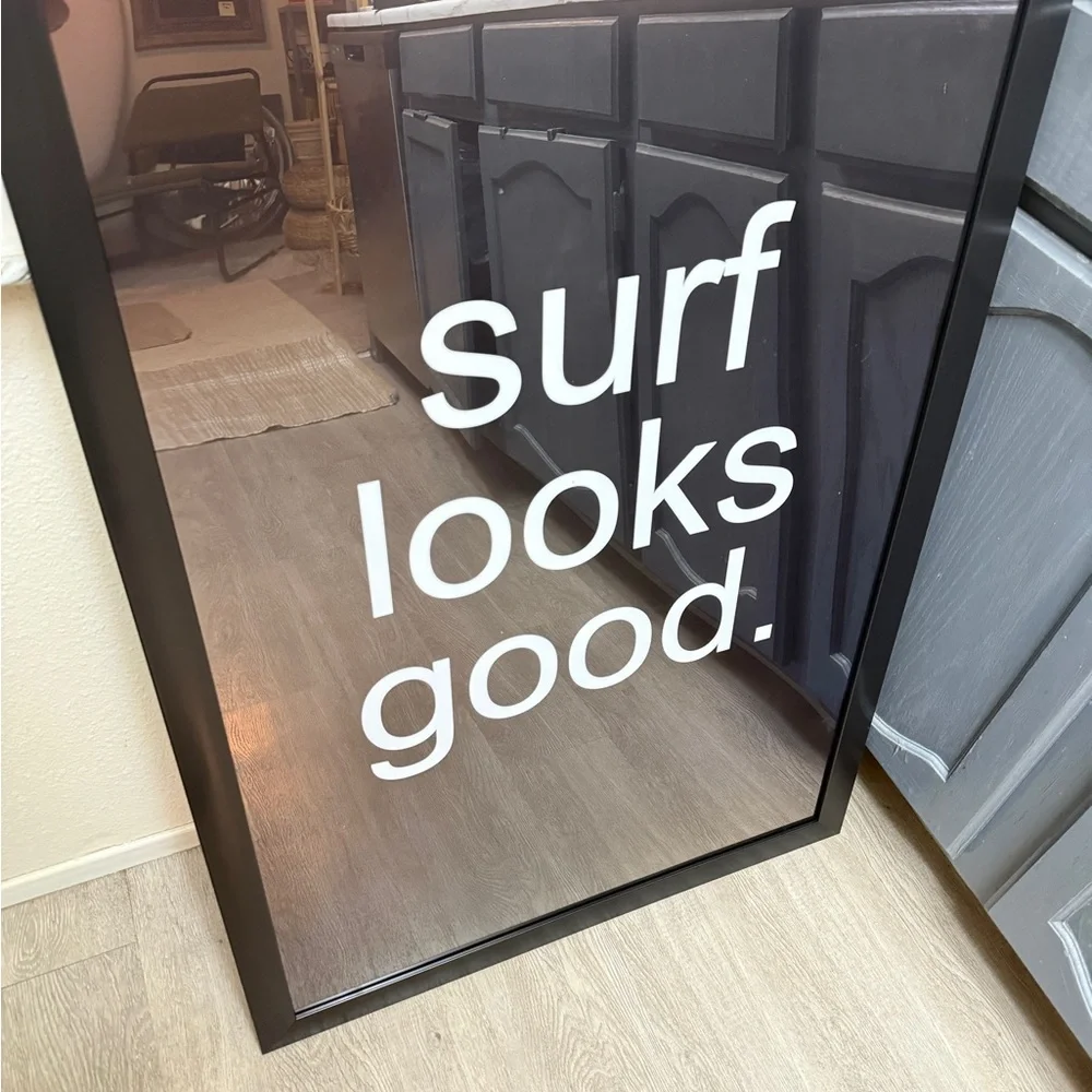 New Original Art Surf Looks Good Black and white Framed Poster Print 24x36”